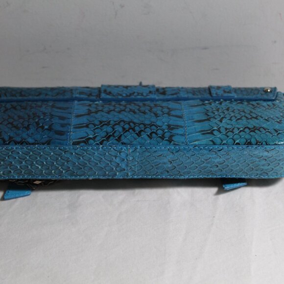 Dolce & Gabbana Turquoise Python Embossed Clutch Shoulder Bag O-Ring - Picture 9 of 10